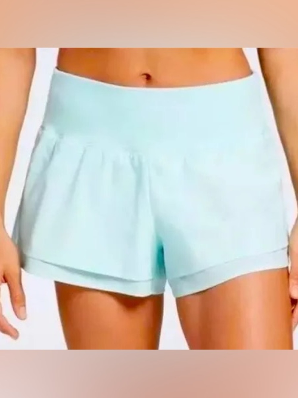 Women's Athletic Shorts in Light Aqua Kick it Up Performance Shorts
